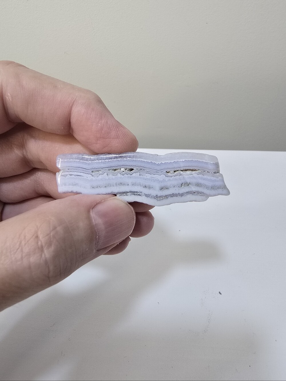 Blue Lace Agate Crystal Slab #G